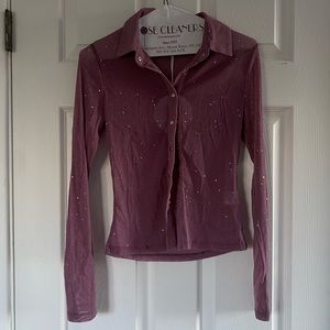 Sheer Purple Sparkle Top